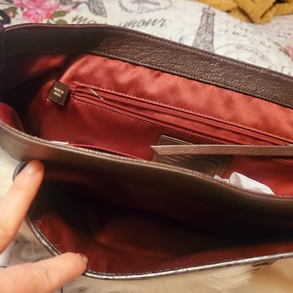 COACH Specialty Product: Fur Bag. Rich burgundy with cream fur accents. RARE! - Picture 10 of 16